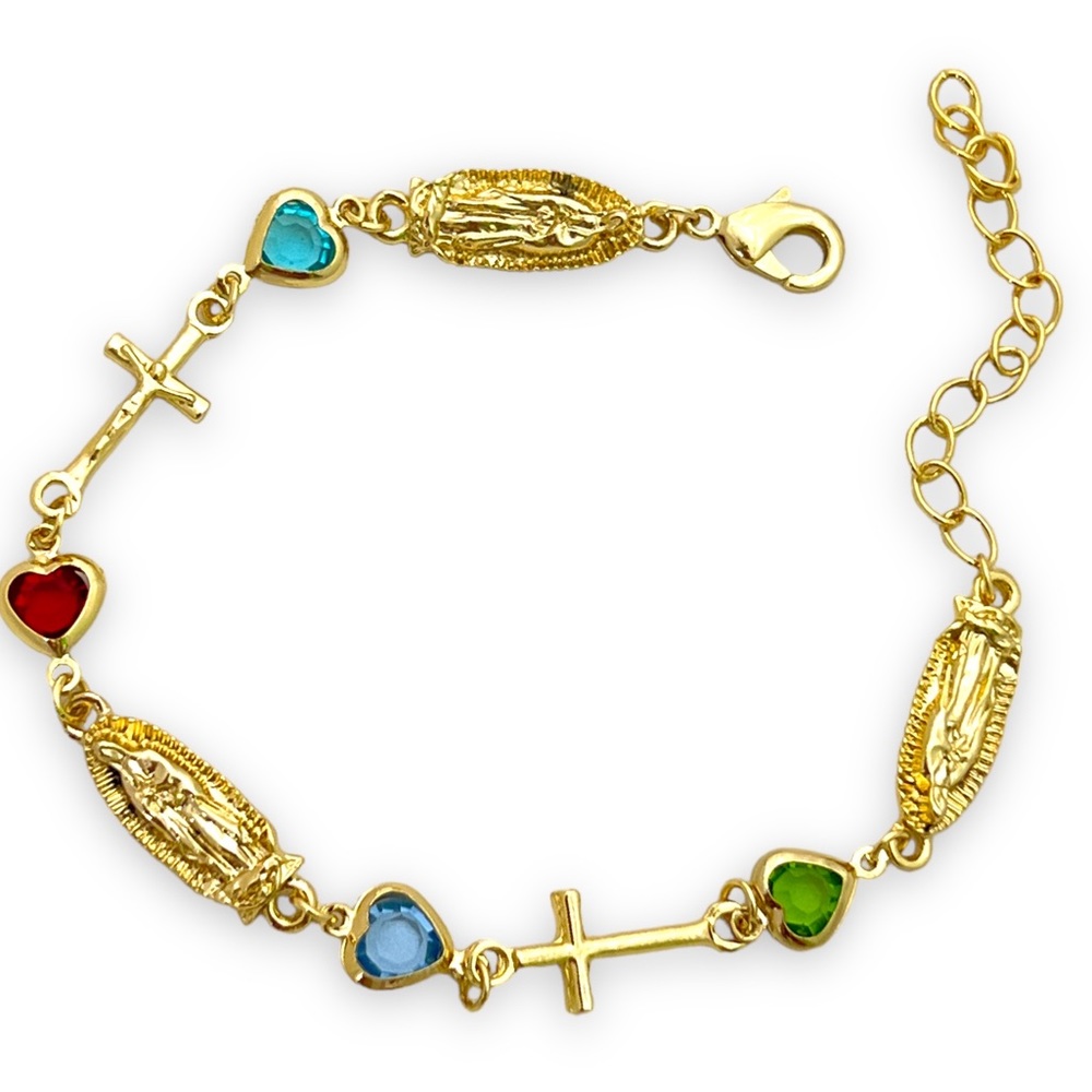 Multicolor Guadalupe Bracelet In 18k Of Gold Layered